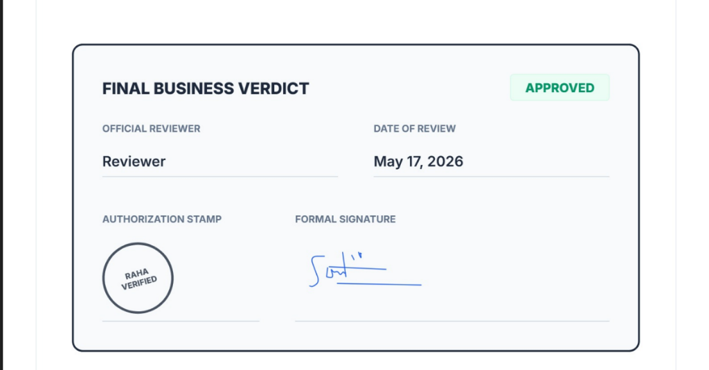 Final Business Verdict