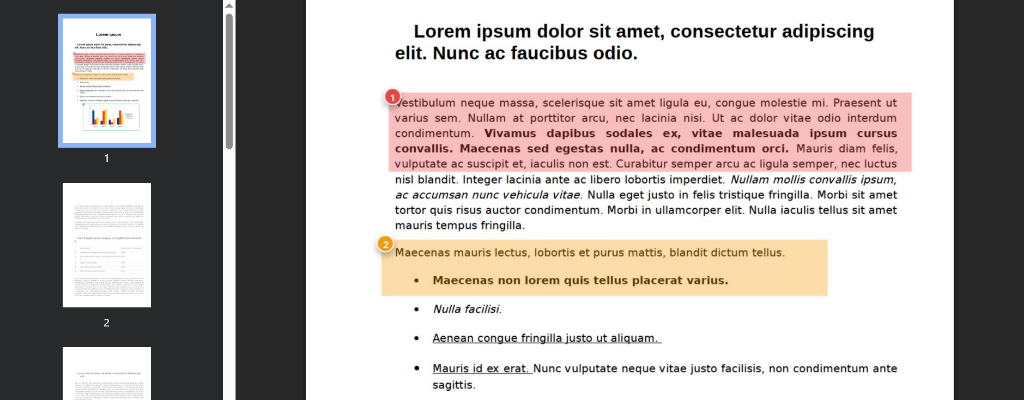 Multi-page PDF view with annotations