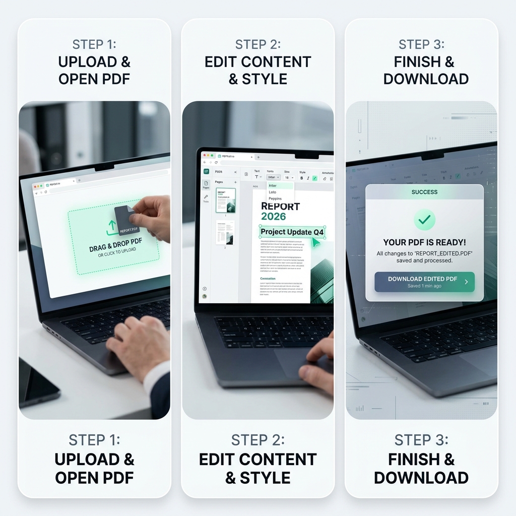 Visual guide to editing PDF online with Raha Tools