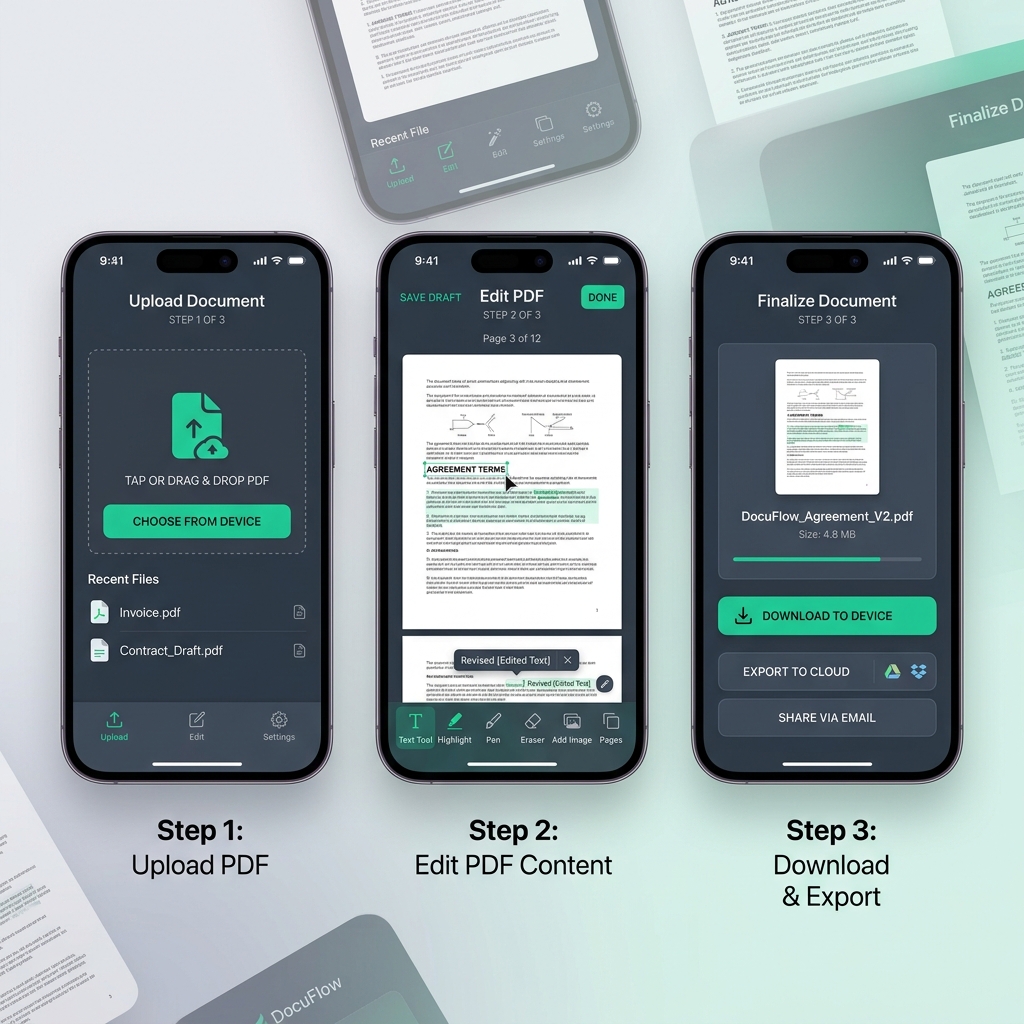 Steps to edit PDF on mobile using Raha Tools