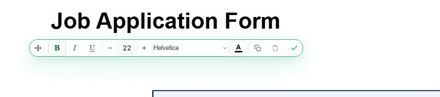 Editing text directly in Raha PDF Editor, with a floating formatting toolbar for font, size and color