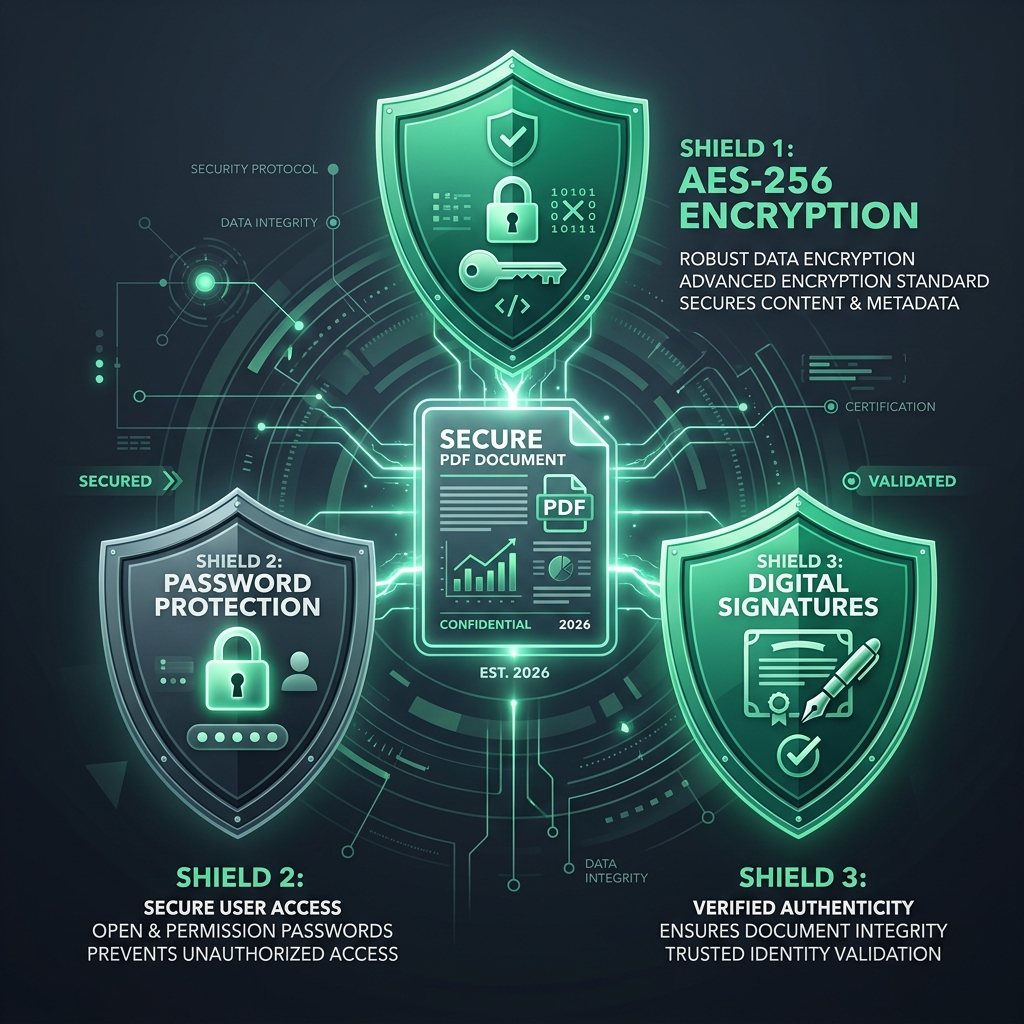 PDF Security Layers: Encryption, Password, and Signatures