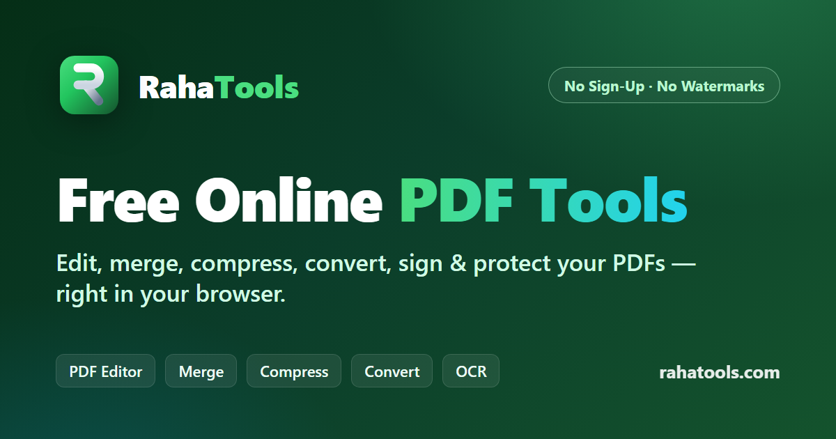 Best Free PDF Editor Online 2026 | RahaTools